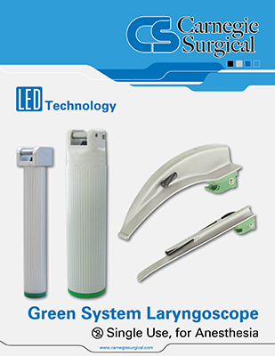 Green System Laryngoscopes Single Use for Anesthesia