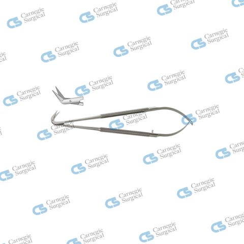JACOBSON Micro scissors round handle delicate blades 45 deg angled