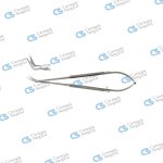 JACOBSON Micro scissors round handle delicate one probe pointed blade 60 deg angled