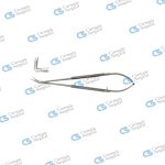 JACOBSON Micro scissors round handle fine blades 90 deg angled