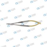 CASTROVIEJO Micro needle holder flat handle TC cross serrated jaws