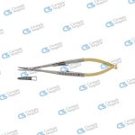 CASTROVIEJO Micro needle holder flat handle TC cross serrated jaws