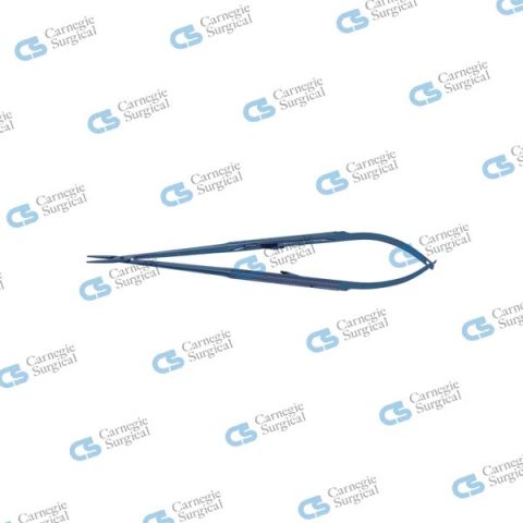 Micro needle holder round handle heavy pattern stream lined titanium straigh