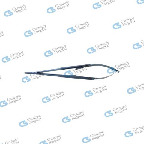Micro needle holder round handle titanium straight diamond coated jaws with lock