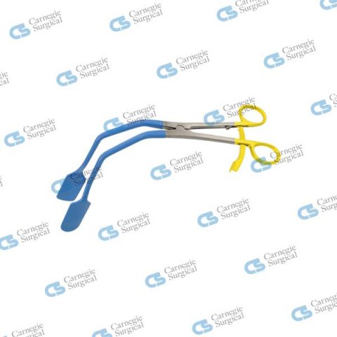 Lateral vaginal wall retractor with gold handle closed shanks
