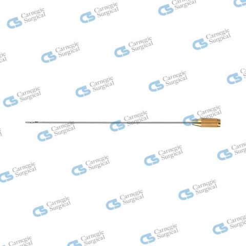 Liposuction cannula, two lateral holes on the upper side