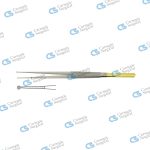 Micro ring forceps counter balanced handle diamond coated jaws straight