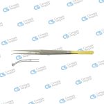 Micro ring forceps counter balanced handle diamond coated jaws curved