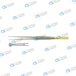 Micro ring forceps counter balanced handle diamond coated jaws straight