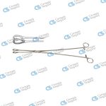 FOERSTER Sponge holding forceps extra long serrated jaws straight