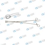 FOERSTER Sponge holding forceps extra long serrated jaws curved
