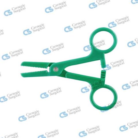 Tube Occluding clamp single use green