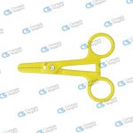 Tube Occluding clamp single use yellow