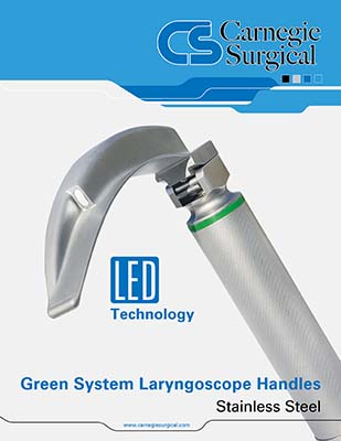 Green System Laryngoscope Handles - Stainless Steel