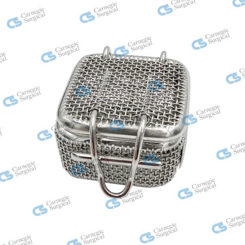 Fine mesh trays with fixed lids & locking clips